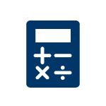 an image of a blue calculator
